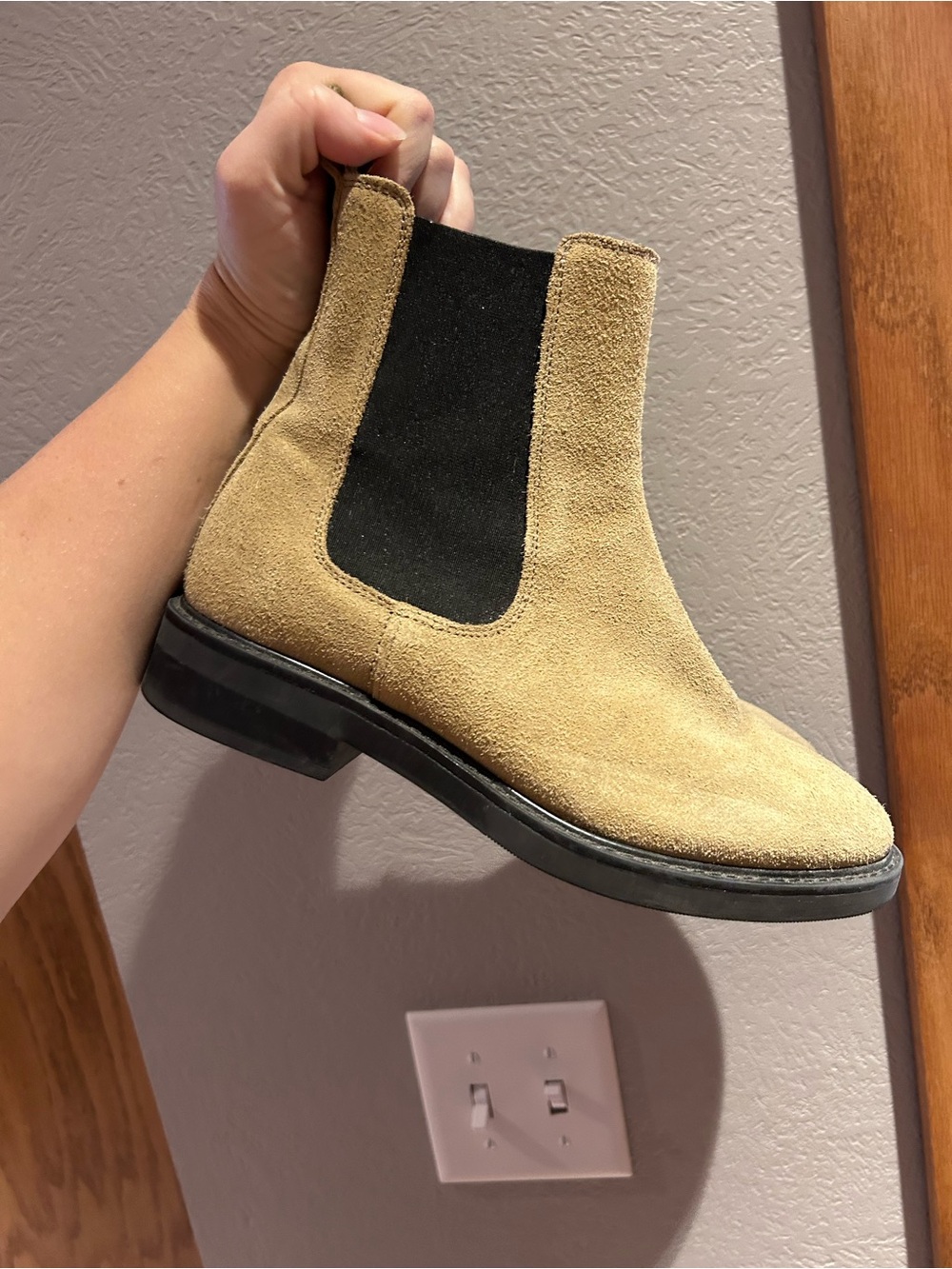Women’s Tan Chelsea Boot with Black Elastic Panel